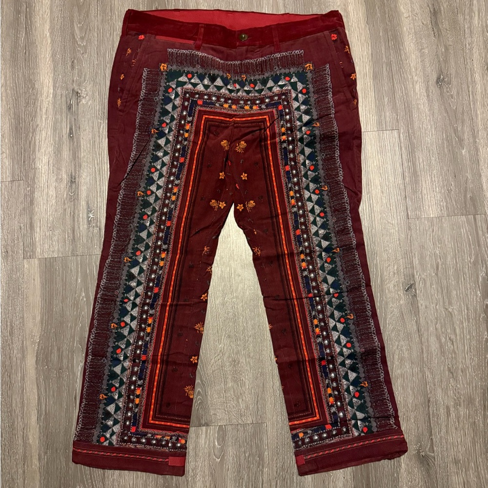 Sacai corduroy paisley pants